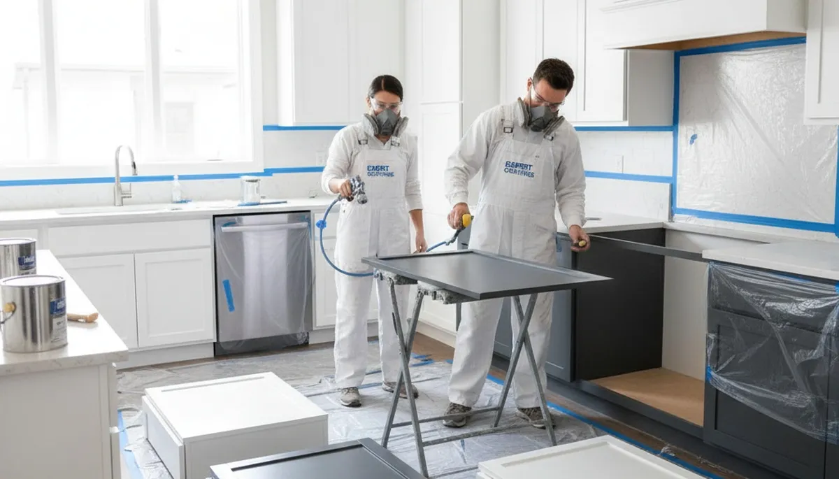 Cabinet painting in Evansville, IN for durable kitchen and bathroom finishes