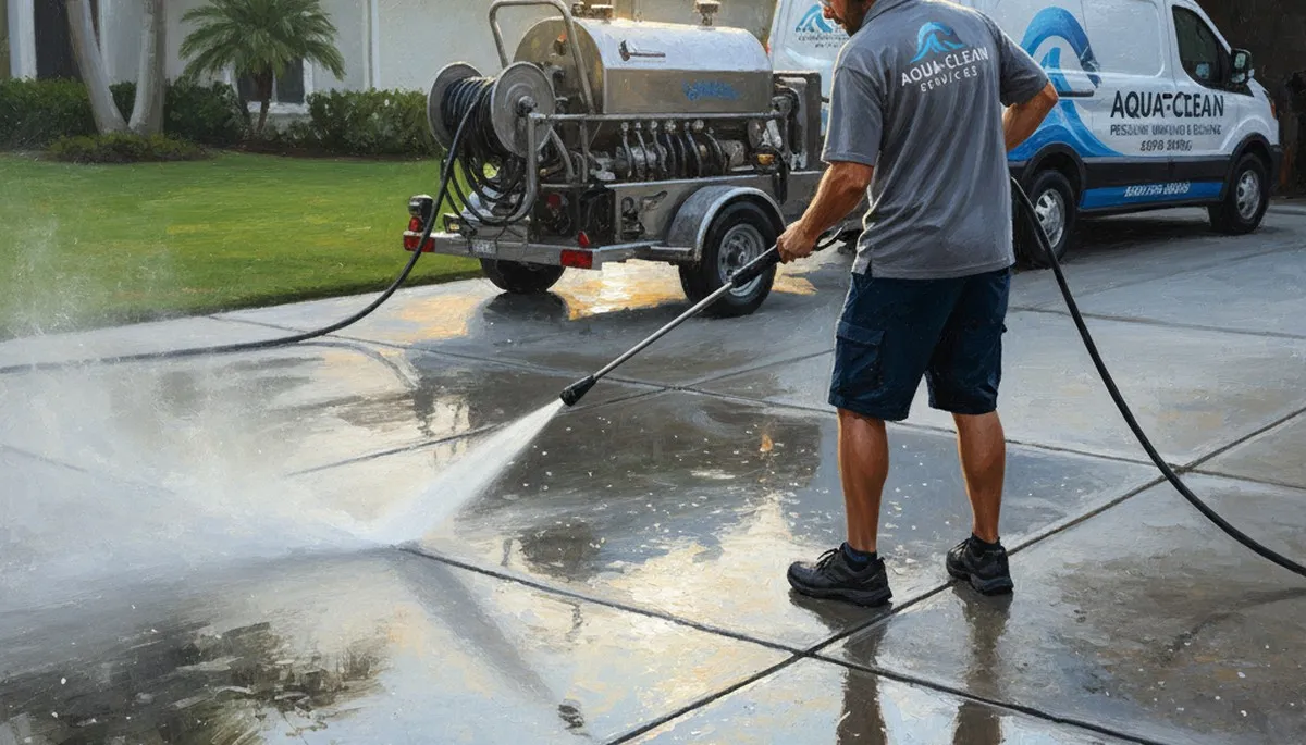 Concrete pressure cleaning service for driveways and patios in Evansville, IN