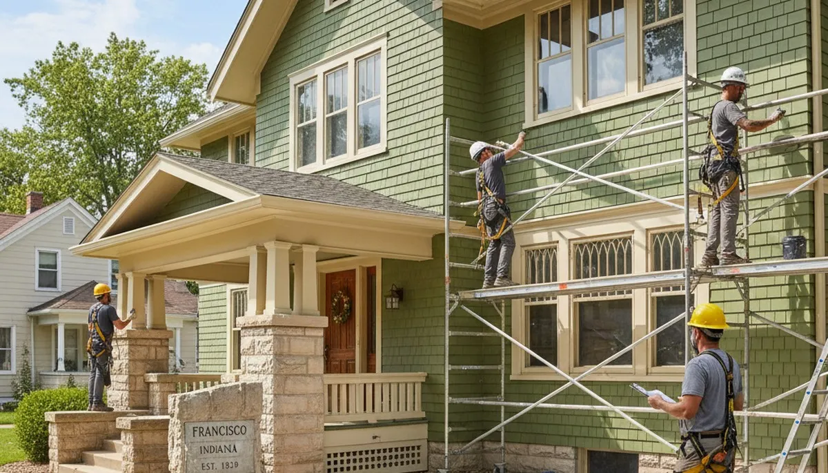 Painter applying interior paint in Evansville, IN for a professional home painting service