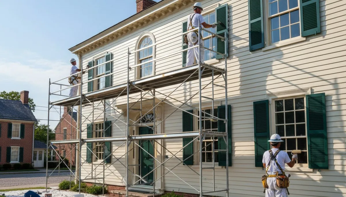 Painting crew in Evansville, IN applying interior paint for a professional home update